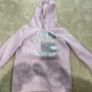 Light Purple Hoodie w/ Gray holographic words